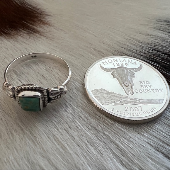 ❤️ Sonoran Gold Turquoise 6.5 Size Ring 925 Southwestern Navajo Style 2 Gm - Picture 6 of 14